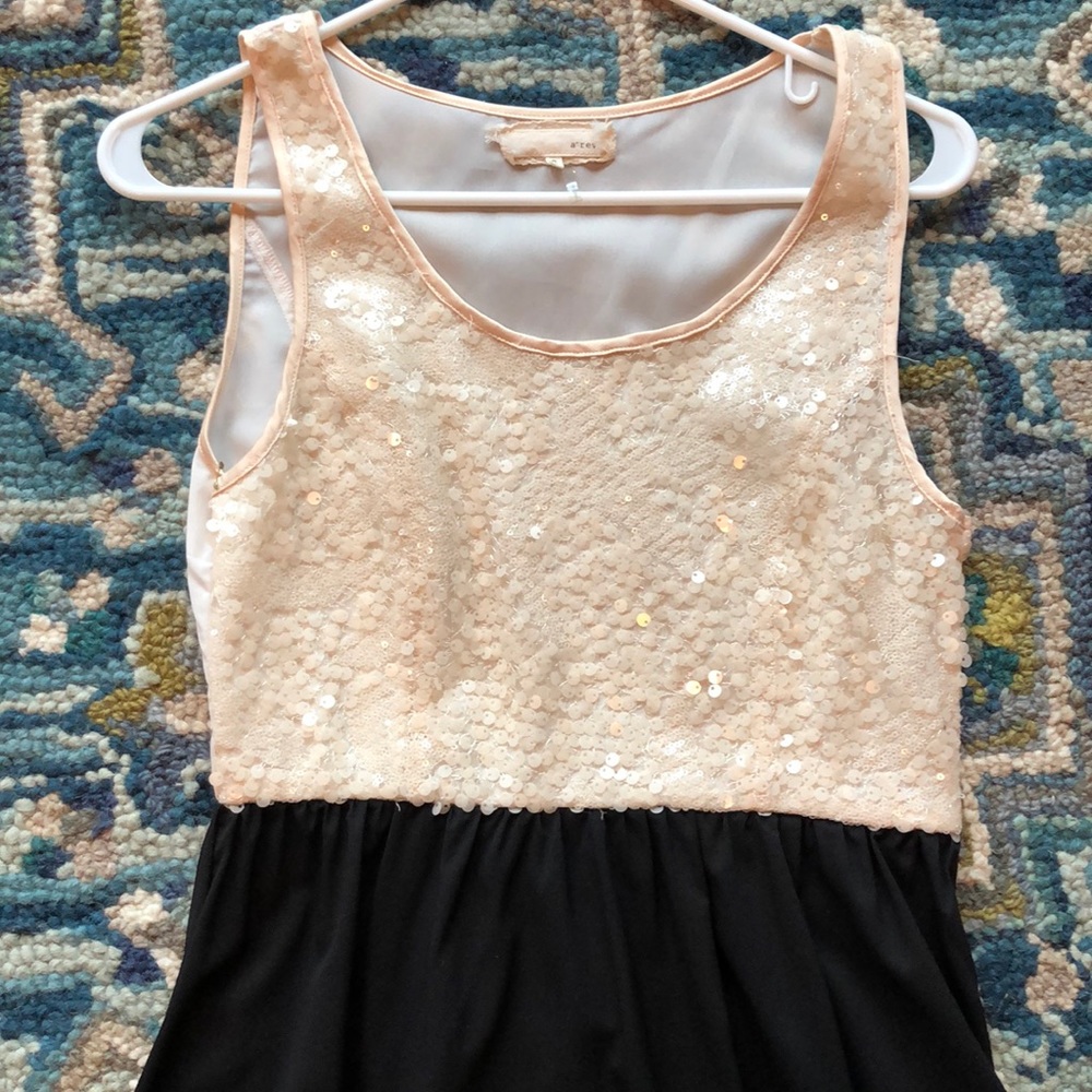 Hi lo sequin and black dress